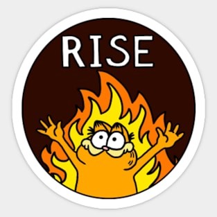 the elmo rise meme but it's garf Sticker